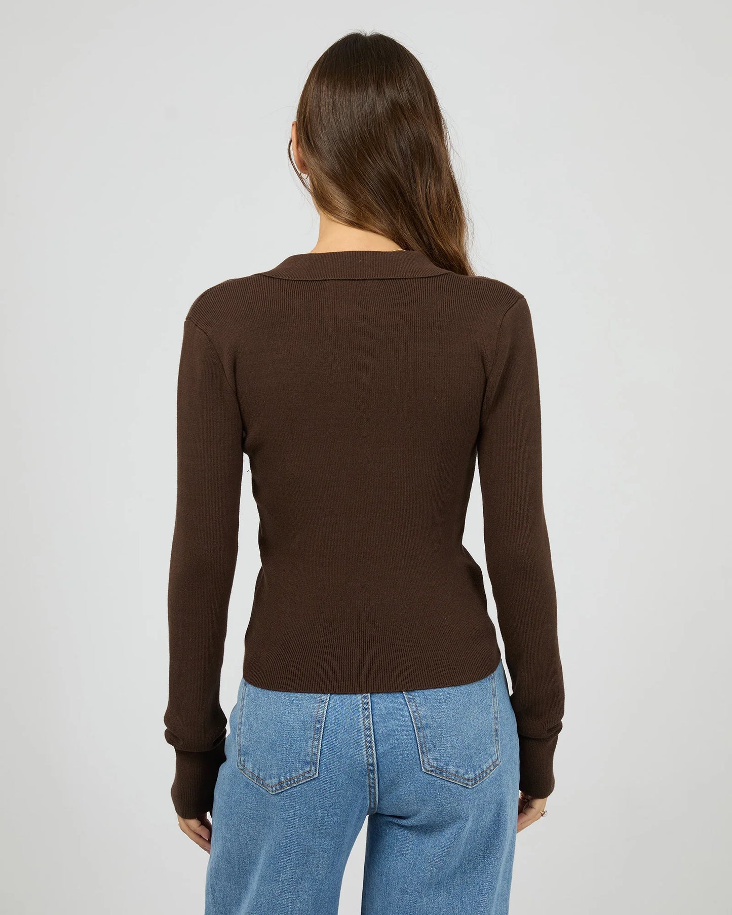 All About Eve Cecilia Knit - Brown | Women's Soft V Neck Knit Top