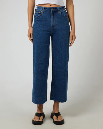 All About Eve Charlie High Rise Wide Leg Jean - Mid Blue | Women's Stretch Denim Jeans