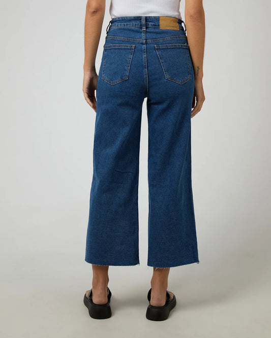 All About Eve Charlie High Rise Wide Leg Jean - Mid Blue | Women's Stretch Denim Jeans