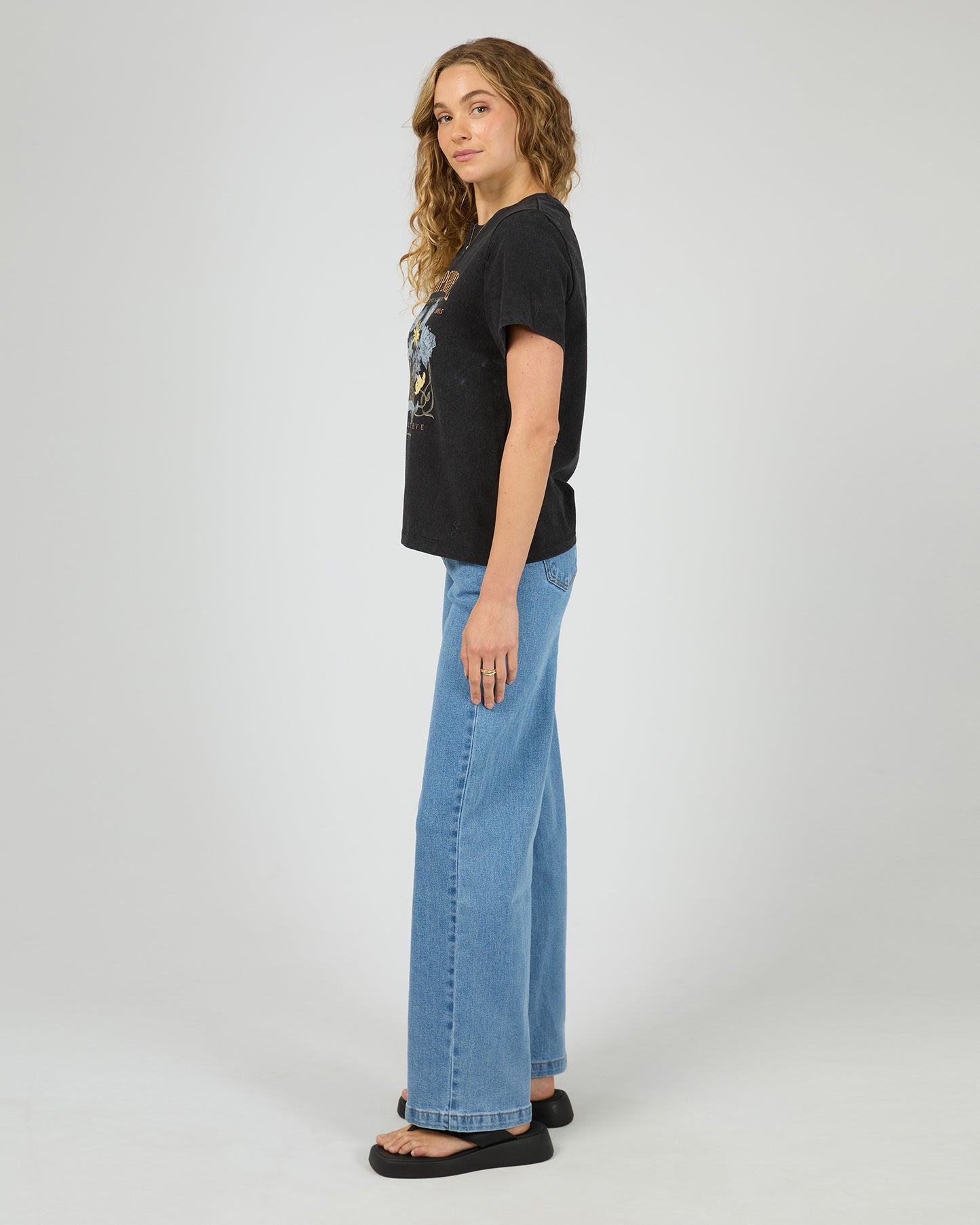 All About Eve Hampshire Regular Tee - Washed Black | Women's Relaxed Everyday T-Shirt