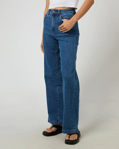 All About Eve Jacqui Wide Leg Jean - Heritage Blue | Women's High Rise Stretch Denim Jeans