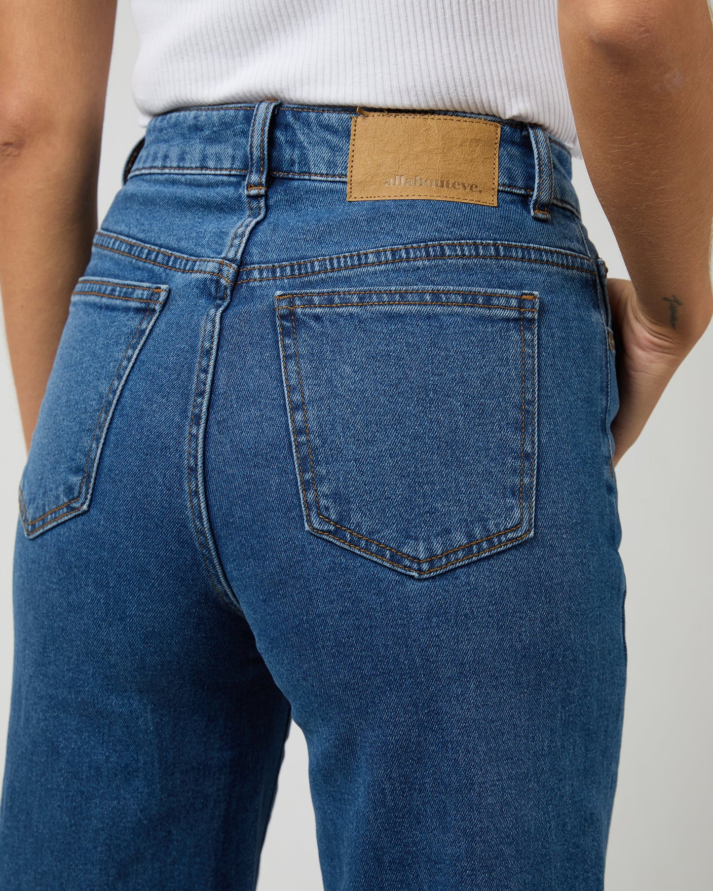 All About Eve Jacqui Wide Leg Jean - Heritage Blue | Women's High Rise Stretch Denim Jeans