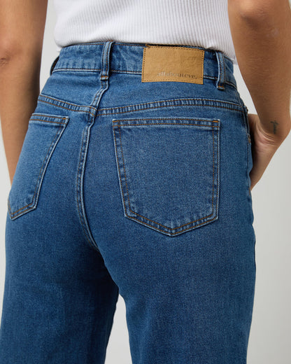 All About Eve Jacqui Wide Leg Jean - Heritage Blue | Women's High Rise Stretch Denim Jeans