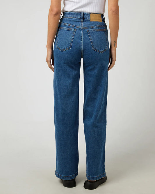 All About Eve Jacqui Wide Leg Jean - Heritage Blue | Women's High Rise Stretch Denim Jeans