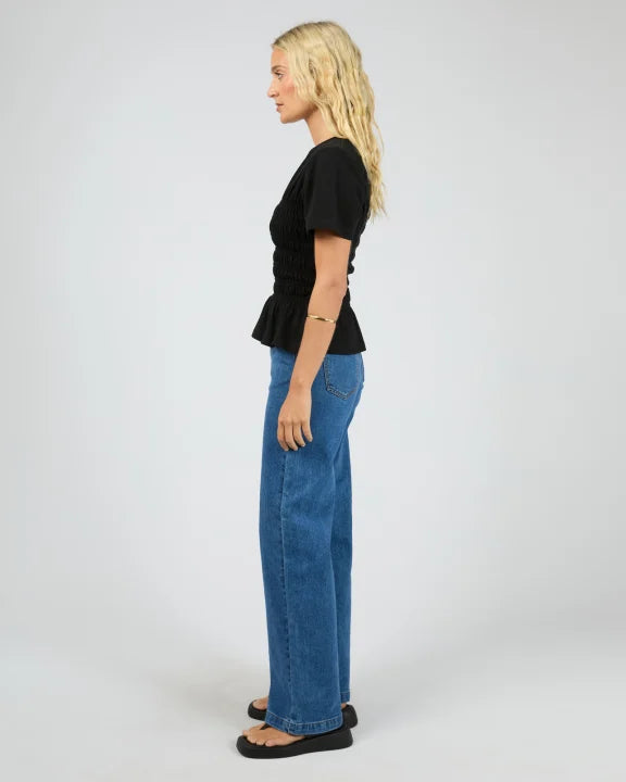 AAE Lipa Ruched Top styled with denim — Salt & Honey

