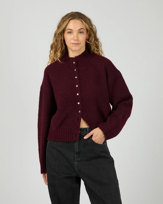 All About Eve Rosalia Cardigan - Wine | Women's Button Front Knit Cardigan