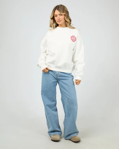All About Eve Skipper Box Crew - Vintage White | Women's Relaxed Graphic Sweatshirt