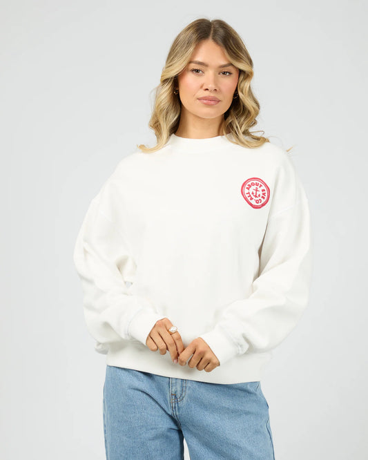 All About Eve Skipper Box Crew - Vintage White | Women's Relaxed Graphic Sweatshirt