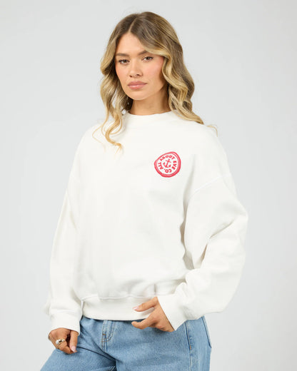 All About Eve Skipper Box Crew - Vintage White | Women's Relaxed Graphic Sweatshirt