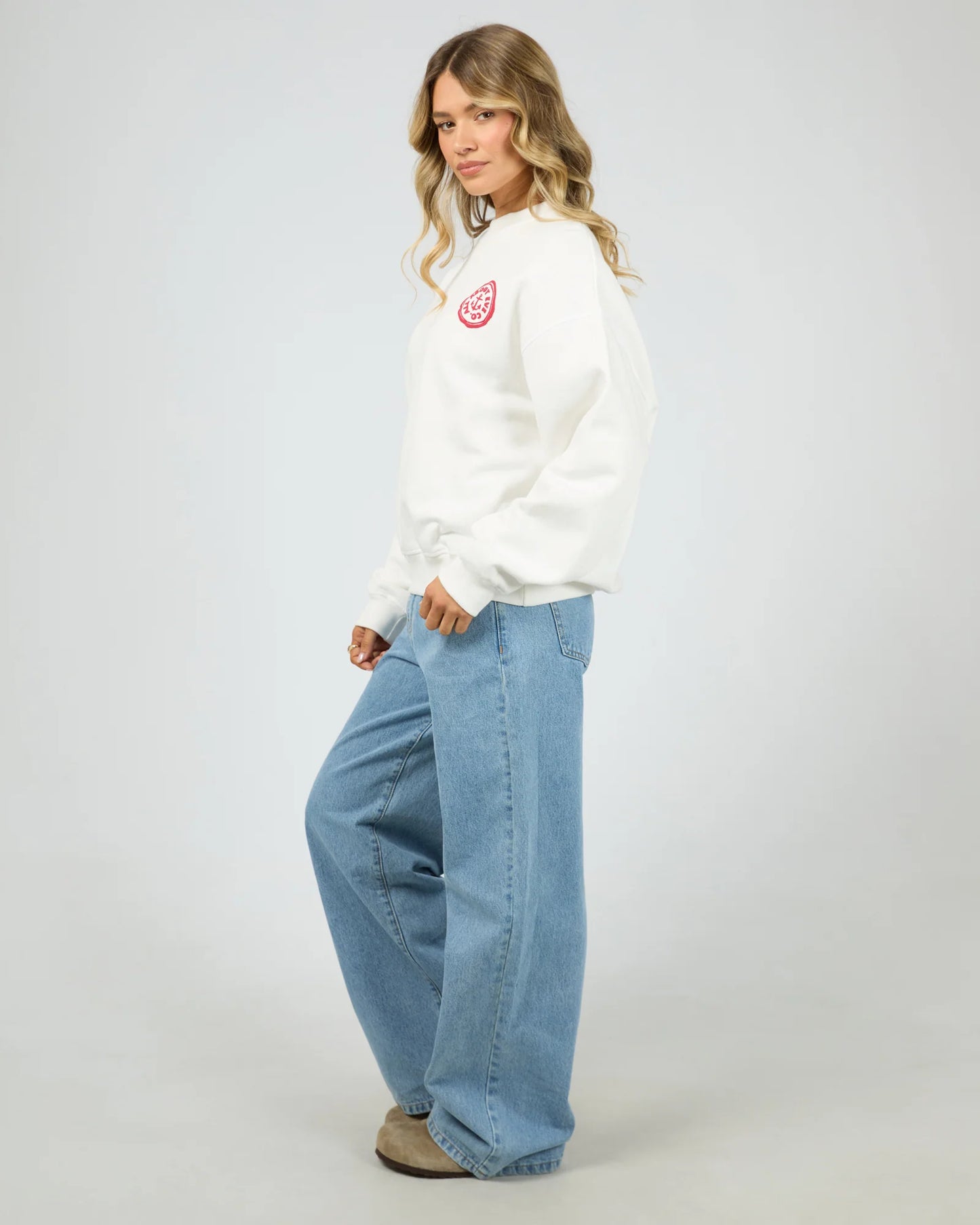 All About Eve Skipper Box Crew - Vintage White | Women's Relaxed Graphic Sweatshirt