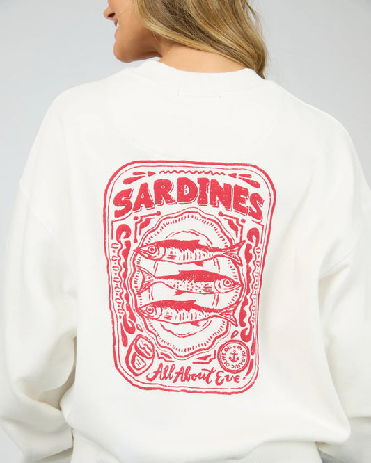 All About Eve Skipper Box Crew - Vintage White | Women's Relaxed Graphic Sweatshirt