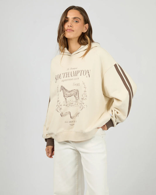 All About Eve Southampton Box Hoodie - Vanilla | Women's Cotton French Terry Hoodie