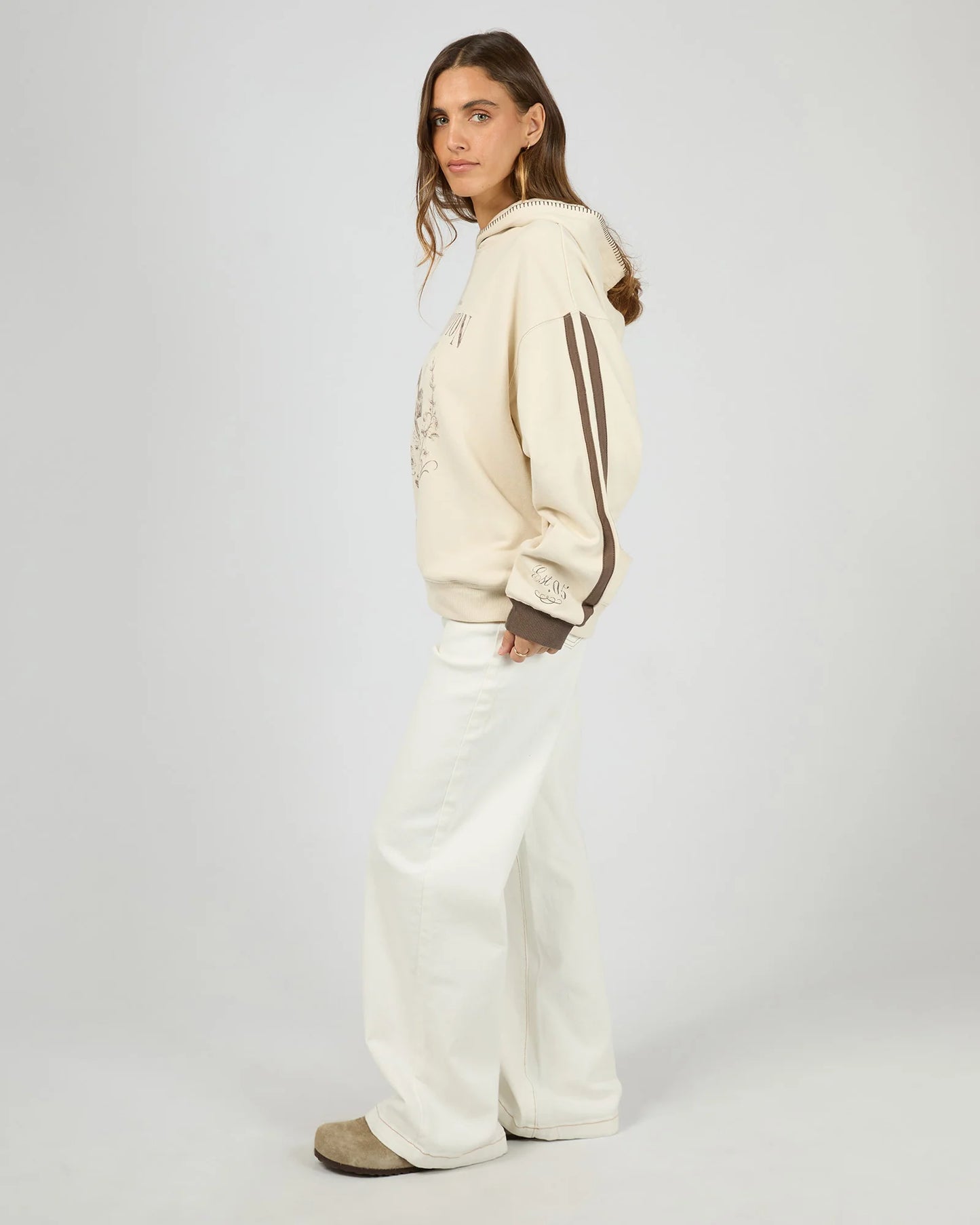 All About Eve Southampton Box Hoodie - Vanilla | Women's Cotton French Terry Hoodie