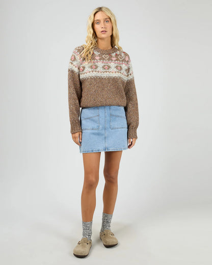 All About Eve Tiva Knit - Mocha | Women’s Relaxed Knit Wool Blend Jumper