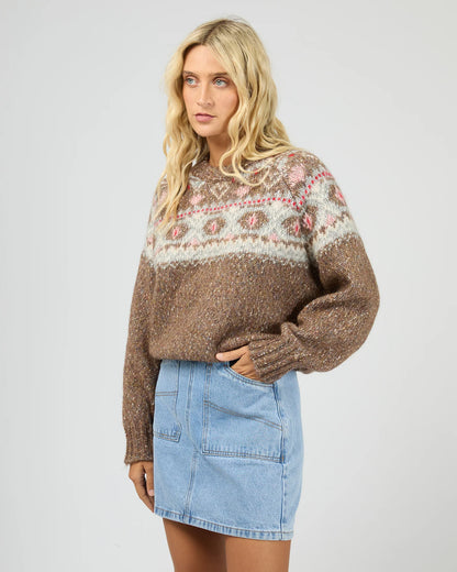 All About Eve Tiva Knit - Mocha | Women’s Relaxed Knit Wool Blend Jumper
