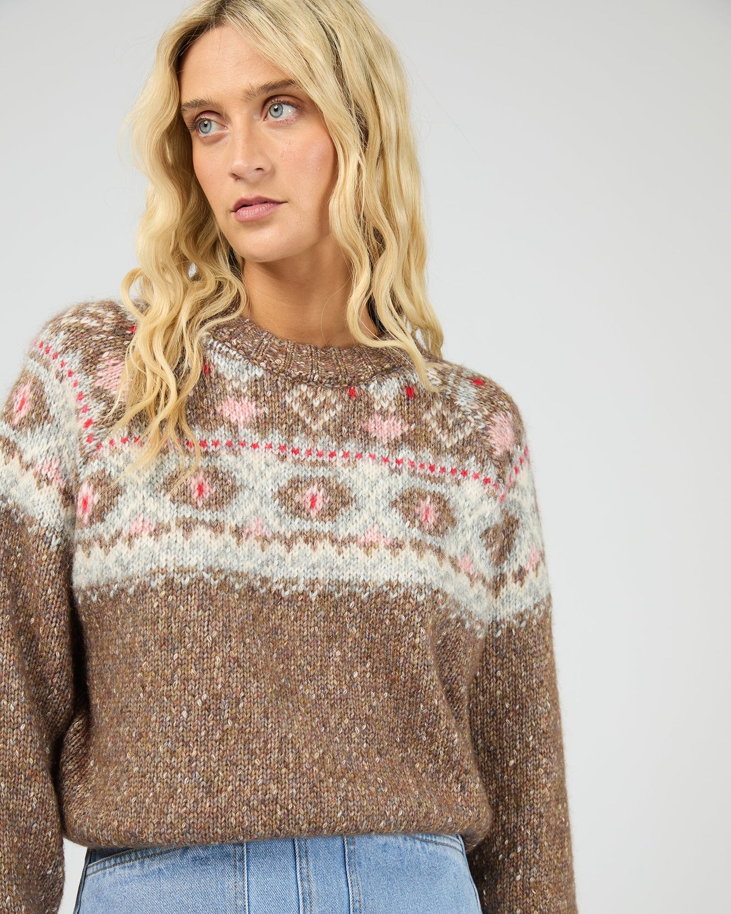 All About Eve Tiva Knit - Mocha | Women’s Relaxed Knit Wool Blend Jumper