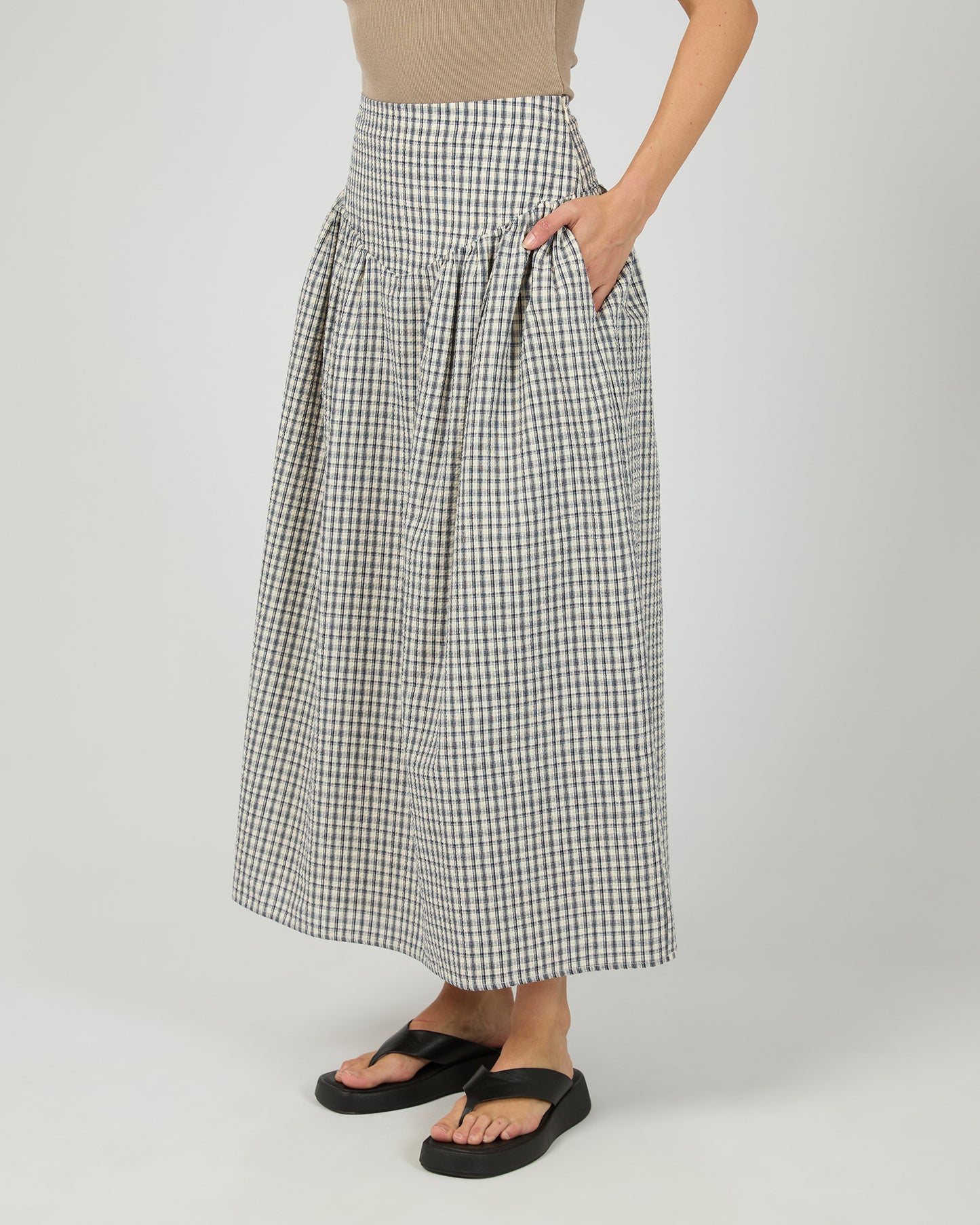All About Eve Twiggy Maxi Skirt - Check | Women's Cotton Checkered Maxi Skirt