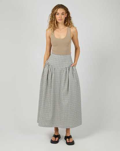 All About Eve Twiggy Maxi Skirt - Check | Women's Cotton Checkered Maxi Skirt