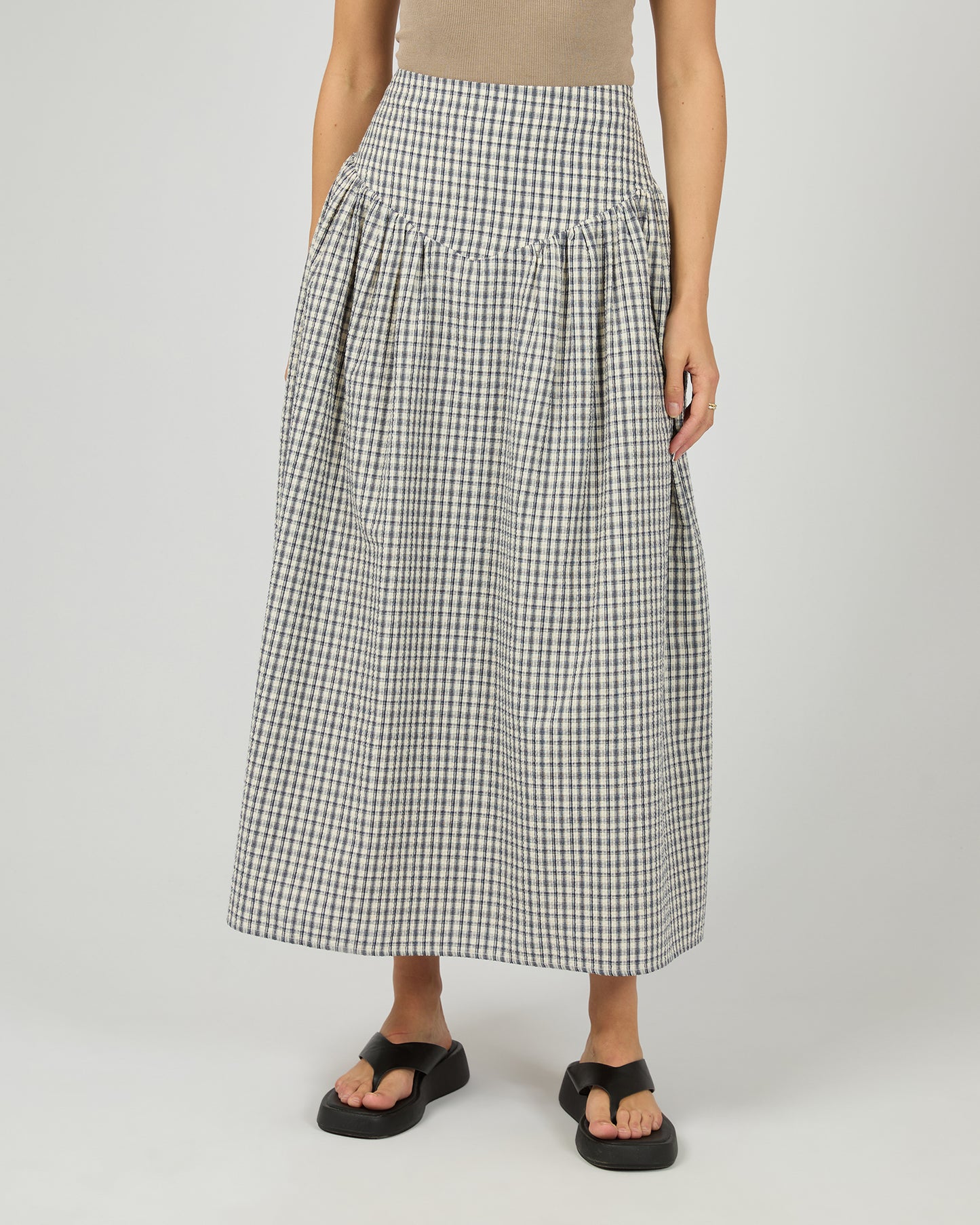 All About Eve Twiggy Maxi Skirt - Check | Women's Cotton Checkered Maxi Skirt