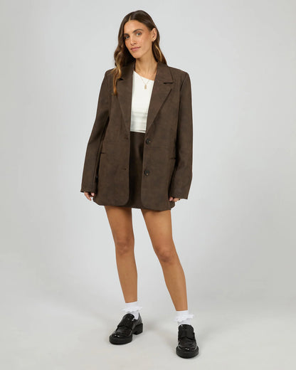 All About Eve Vanner Blazer - Coffee | Women's Vegan Leather Blazer