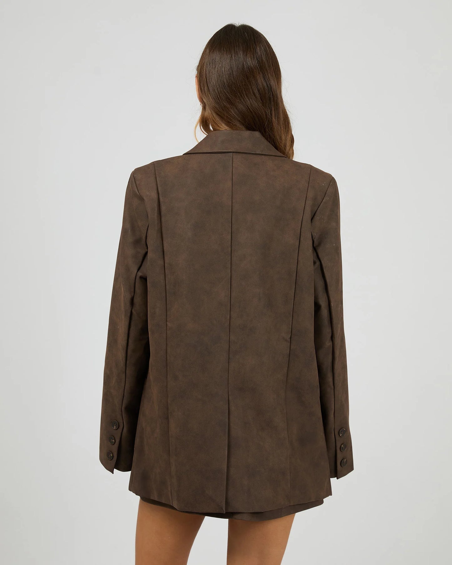 All About Eve Vanner Blazer - Coffee | Women's Vegan Leather Blazer