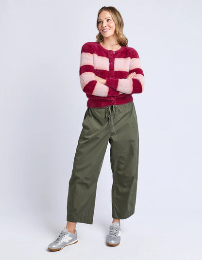 Elm Anna Ombre Knit Cardigan - Maroon Ombre Stripe | Cosy Women’s Knitwear NZ