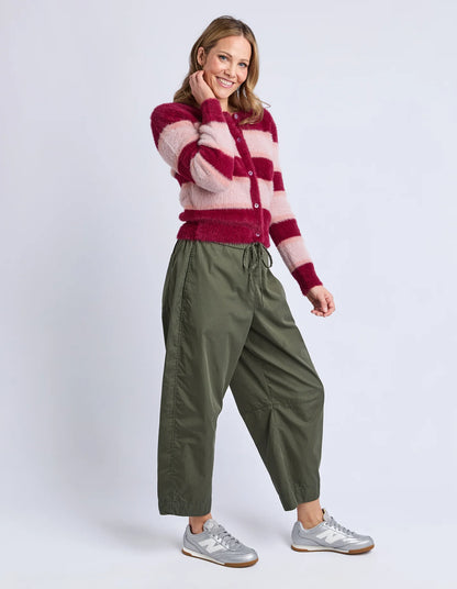 Elm Anna Ombre Knit Cardigan - Maroon Ombre Stripe | Cosy Women’s Knitwear NZ
