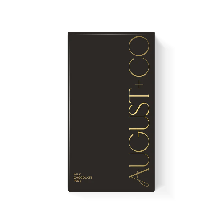 August + Co Milk Chocolate 100g - Black