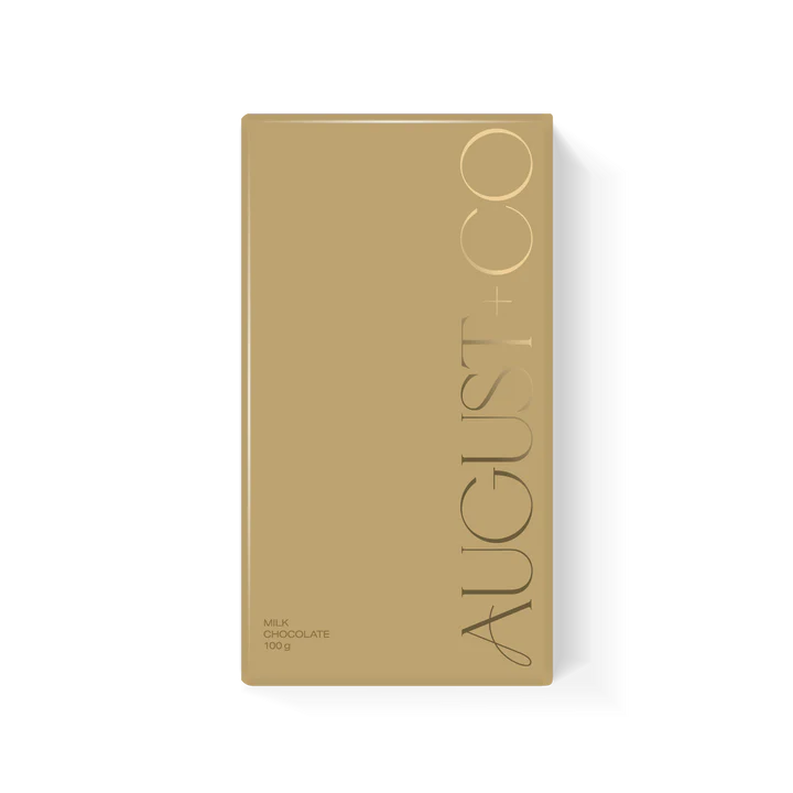 August + Co Milk Chocolate 100g - Gold