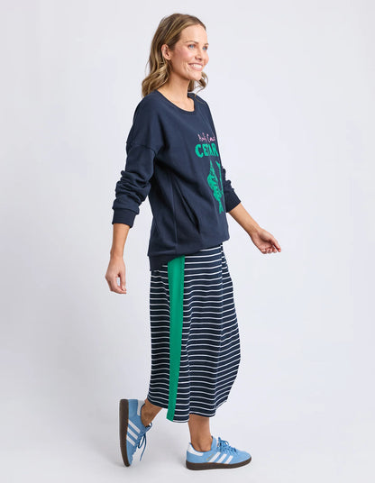 Elm Cetara Crew - Navy | Women's Cotton Crew Sweatshirt