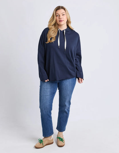 Elm Gab Hoodie - Dark Sapphire | Women’s Oversized Cotton Hoodie