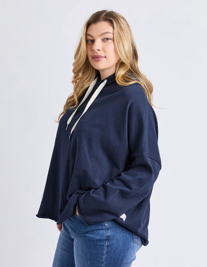 Elm Gab Hoodie - Dark Sapphire | Women’s Oversized Cotton Hoodie