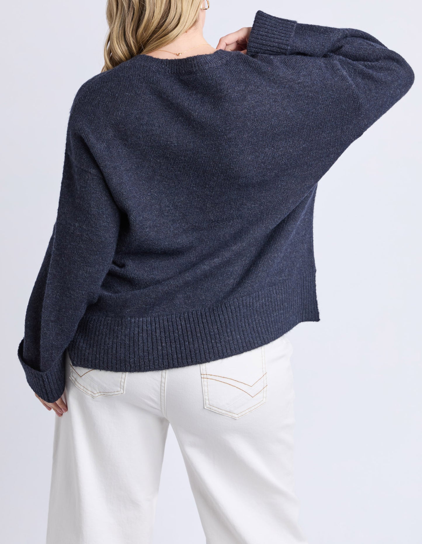 Elm Intarsia Heart Knit - Navy | Women’s Wool Blend Heart Knit Jumper