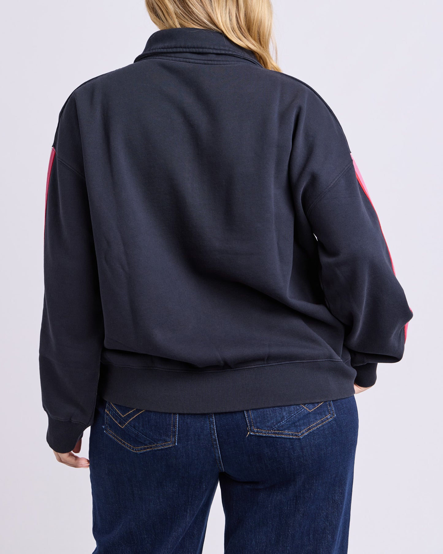 Elm Lover 1/4 Zip - Navy | Women's Oversized Zip Collar Sweatshirt