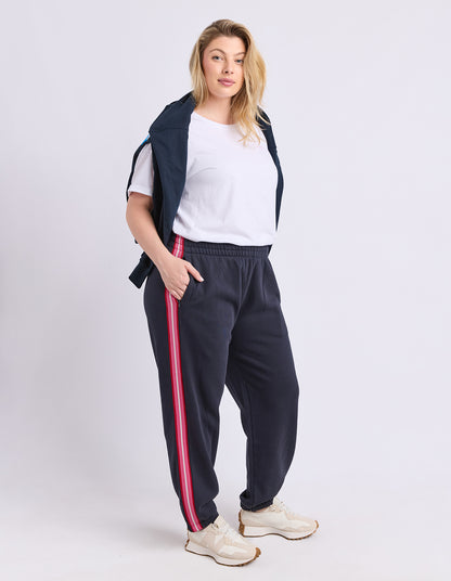 Elm Lover Track Pant - Navy | Women's Relaxed Fit Brushed Fleece Trackpants