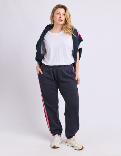 Women’s navy brushed‑fleece trackpants by Elm Clothing