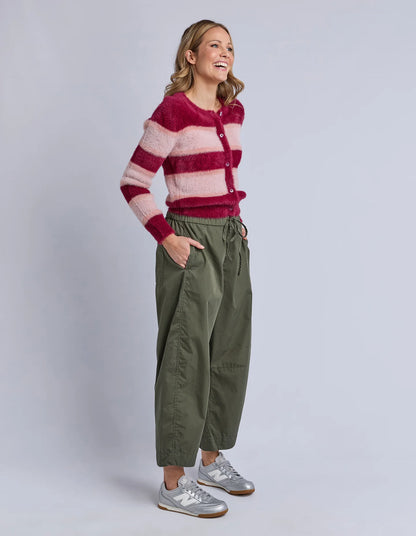 Elm Lund Barrel Leg Pant - Basil | Women’s Relaxed Cotton Blend Pants