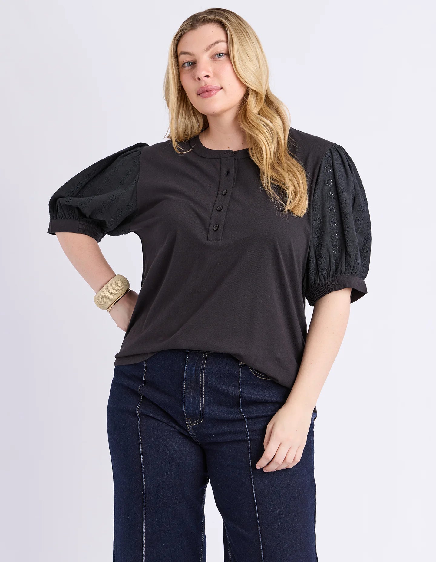 Elm Mae Top - Black | Women's Cotton Everyday Top