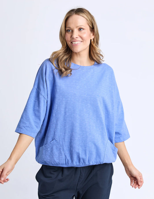 Elm Mazie Sweat - Cornflower | Women's Oversized Cotton Sweatshirt