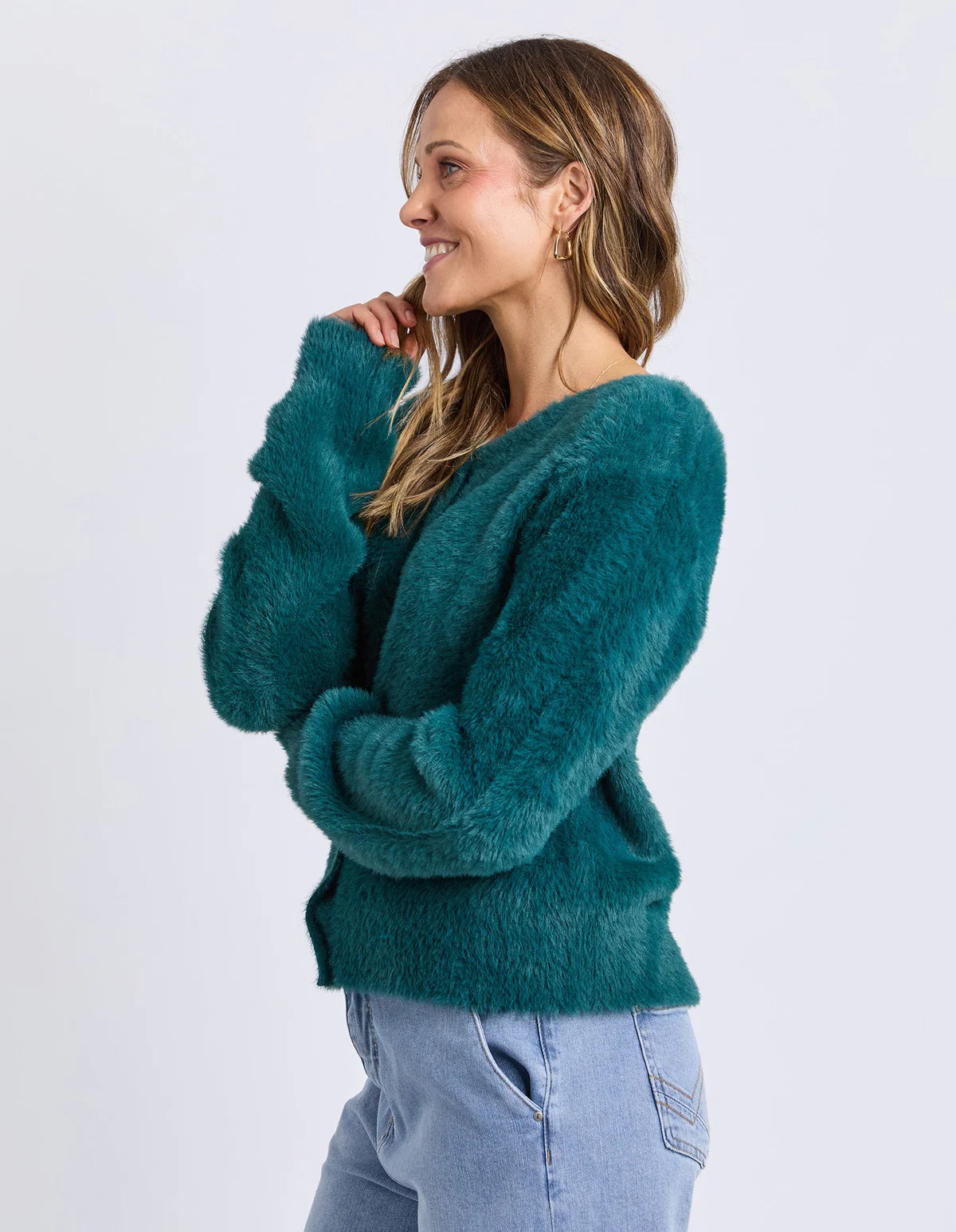 Elm Paris Cardigan – button‑through teal knit