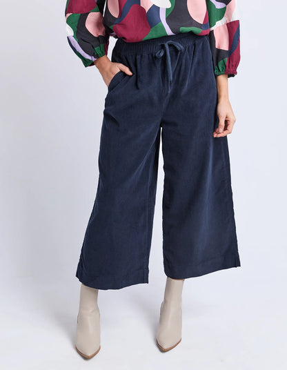 Elm Winnie Cord Pant - Navy | Women's Cotton Wide Leg Pants
