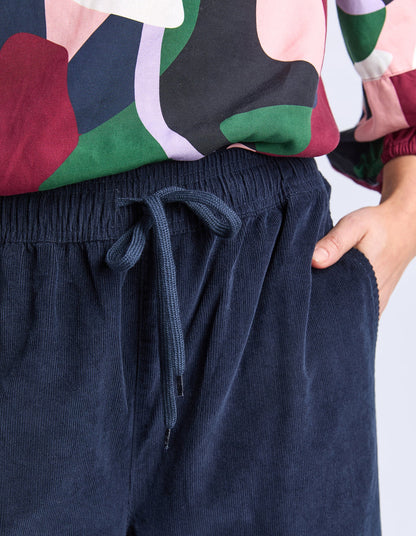 Elm Winnie Cord Pant - Navy | Women's Cotton Wide Leg Pants