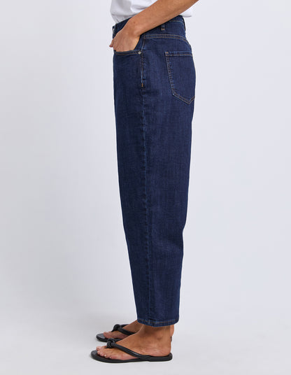 Foxwood Ambrose Barrel Jean - Indigo Denim | Women's Stretch Barrel Leg Denim Jean