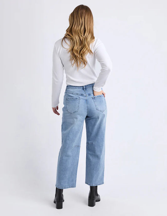 Foxwood Ambrose Barrel Jean - Light Blue Wash | Women's Stretch Barrel Leg Denim Jean