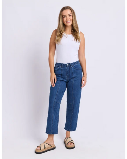 Foxwood Ambrose Barrel Jean - Mid Blue | Women’s Stretch Denim Jeans