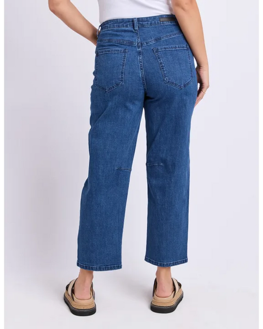 Foxwood Ambrose Barrel Jean - Mid Blue | Women’s Stretch Denim Jeans