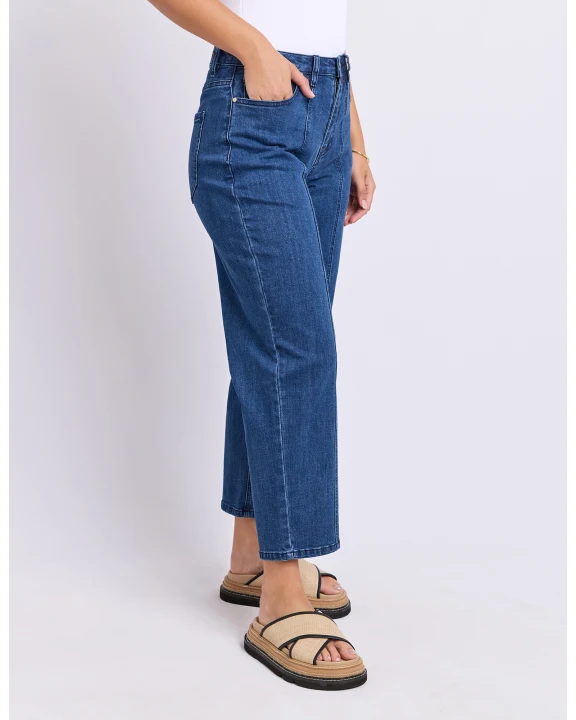 Foxwood Ambrose Barrel Jean - Mid Blue | Women’s Stretch Denim Jeans