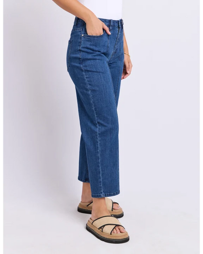 Foxwood Ambrose Barrel Jean - Mid Blue | Women’s Stretch Denim Jeans