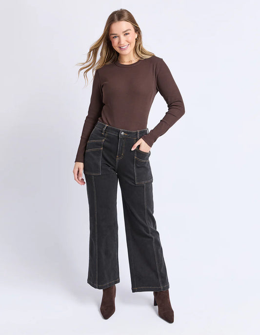 Foxwood Balmy Jean - Washed Black | Stretch Denim Women's Jeans