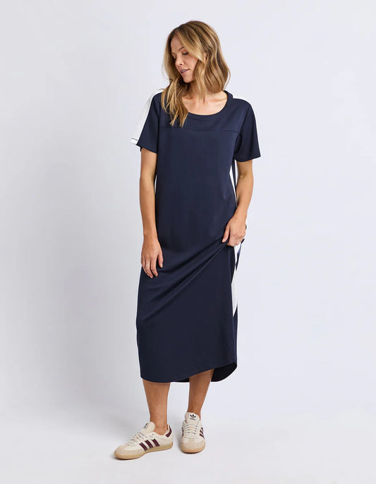 Foxwood Chicago Dress - Navy & White | Women's Everyday Sporty Midi Dress